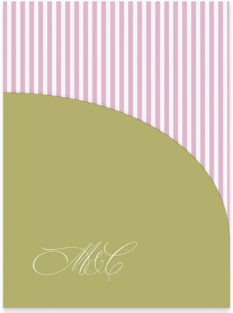 This is a 5¼" x 7.125" Folded Stacked Wedding Invitation called Evening in Bloom printed in full color on Luxe Satin (coated) paper