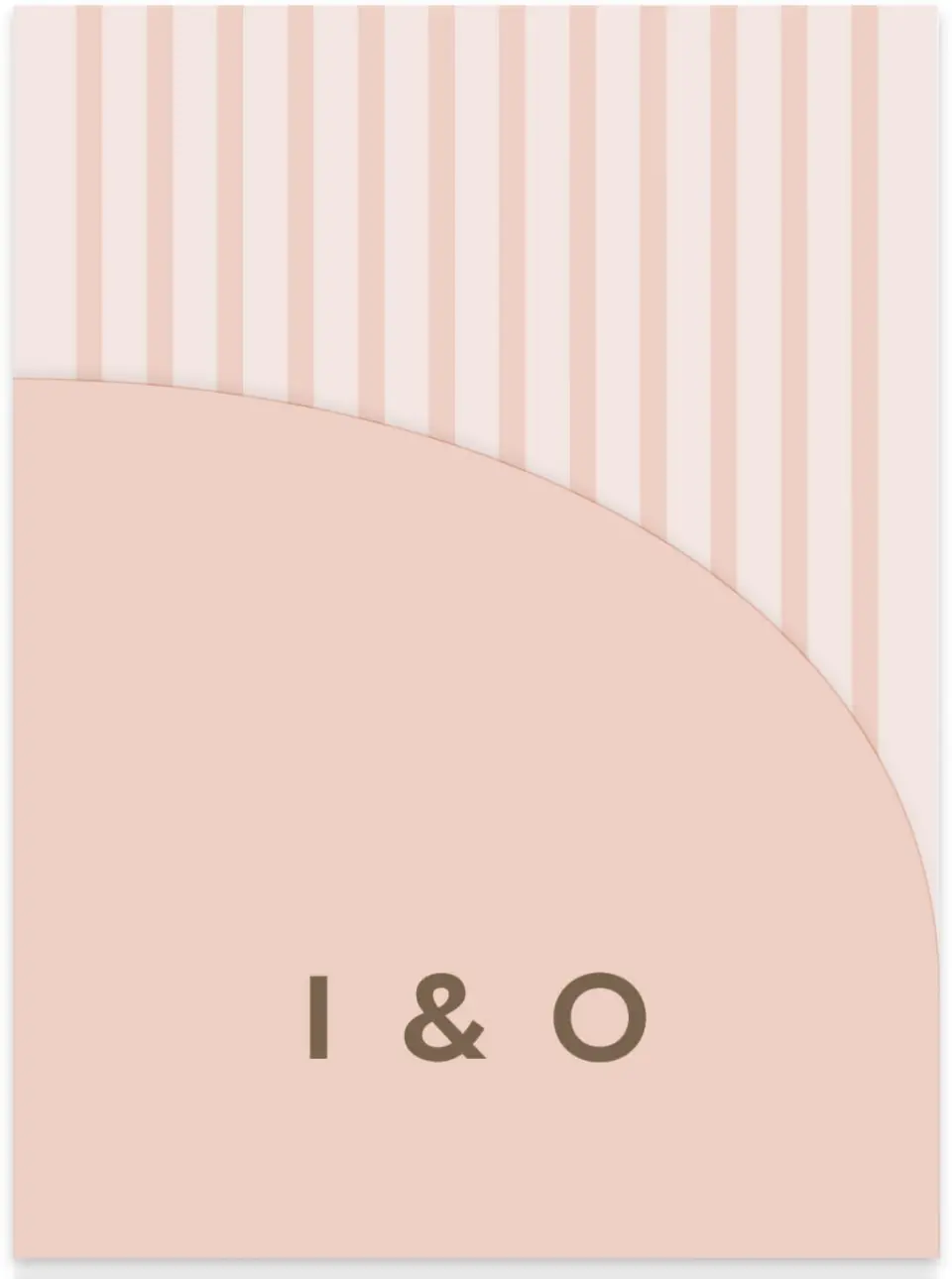 This is a 5¼" x 7.125" Folded Stacked Wedding Invitation called Serendipity & Stripes printed in full color on Luxe Satin (coated) paper