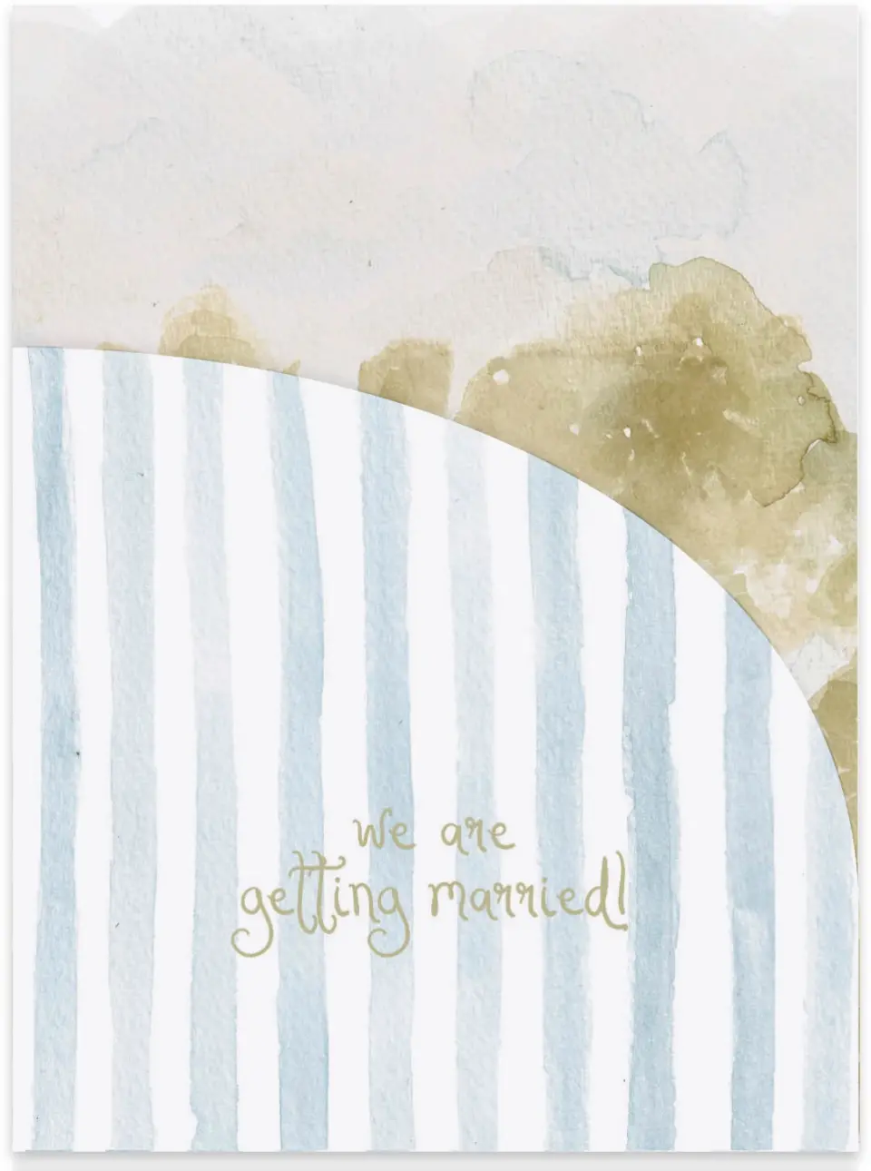 This is a 5¼" x 7.125" Folded Stacked Wedding Invitation called Soft Meadows printed in full color on Luxe Satin (coated) paper