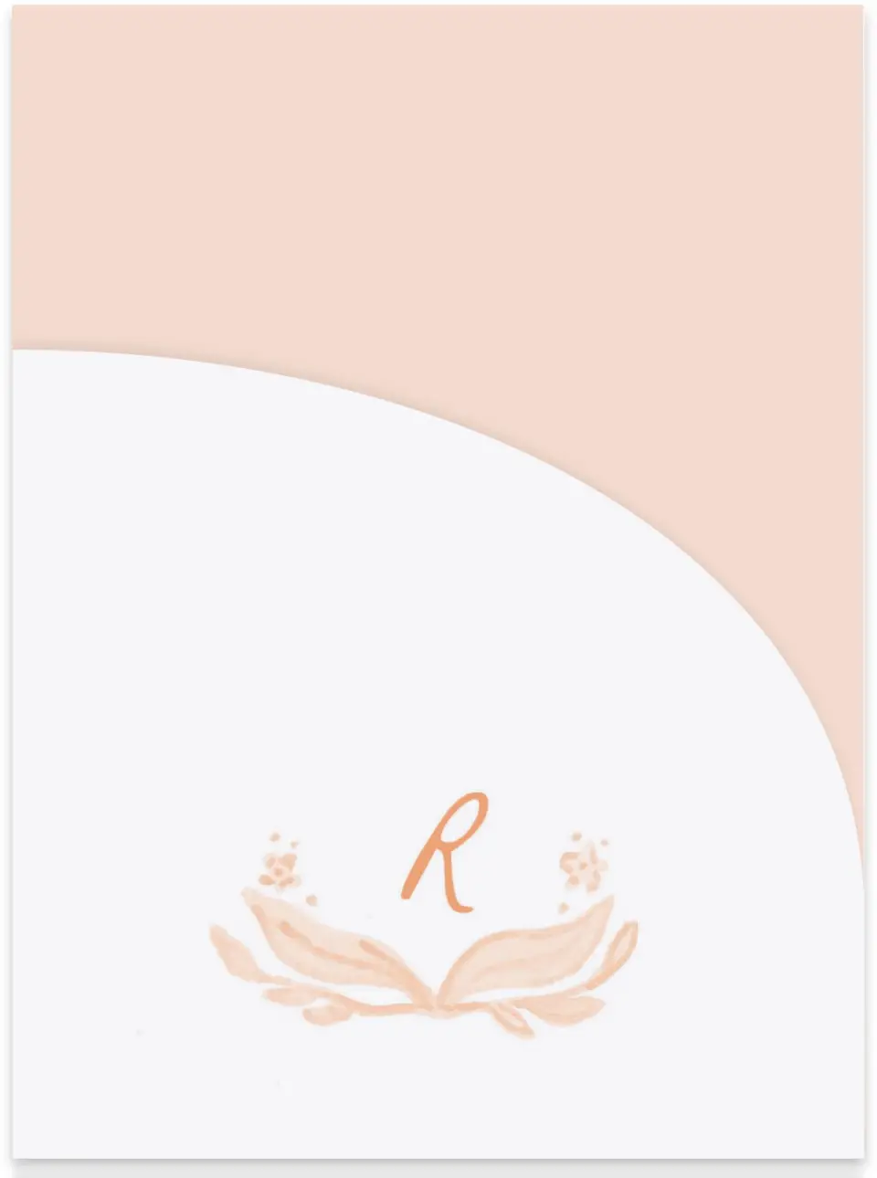 This is a 5¼" x 7.125" Folded Stacked Wedding Invitation called Ever After Blooms printed in full color on Luxe Satin (coated) paper