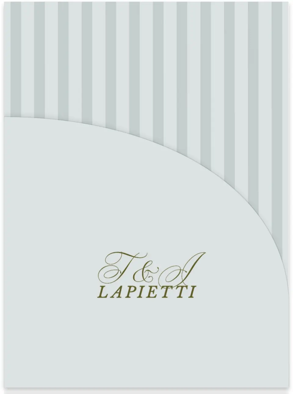 This is a 5¼" x 7.125" Folded Stacked Wedding Invitation called Love You Forever printed in full color on Luxe Satin (coated) paper
