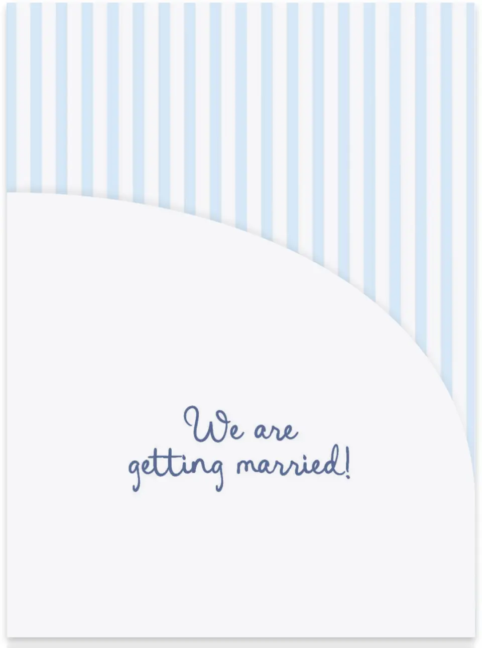 This is a 5¼" x 7.125" Folded Stacked Wedding Invitation called Love by the Sea printed in full color on Luxe Satin (coated) paper