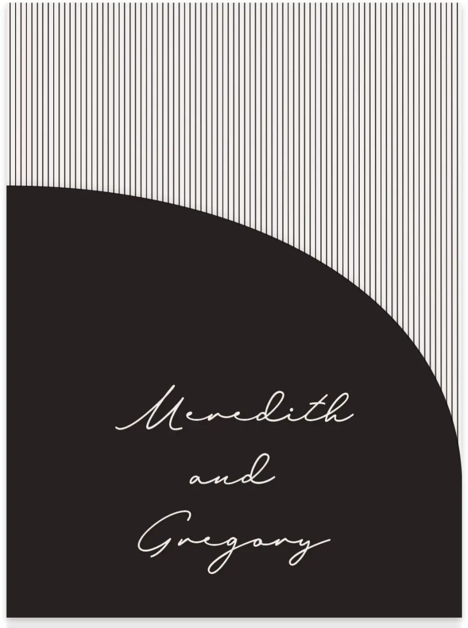 This is a 5¼" x 7.125" Folded Stacked Wedding Invitation called Opulent Endearment printed in full color with Gold foil on Luxe Satin (coated) paper