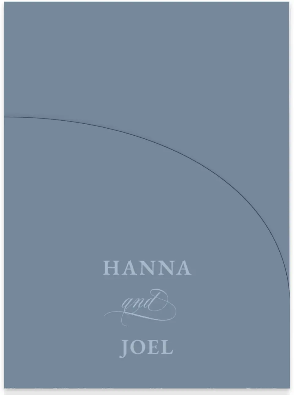This is a 5¼" x 7.125" Folded Stacked Wedding Invitation called Pressed Petals printed in full color with Gold foil on Luxe Satin (coated) paper