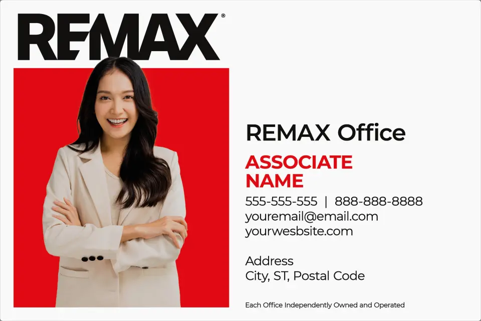 This is a 12" x 18" Car Magnet called REMAX Stand-Out Agent printed in full color