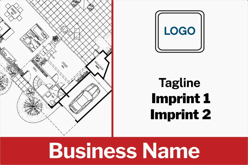 This is a 12" x 18" Car Magnet called Floor Plan printed in full color