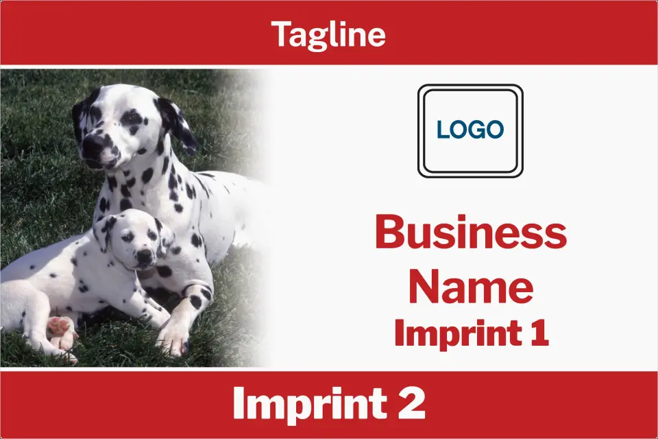 This is a 12" x 18" Car Magnet called See Spot Run printed in full color