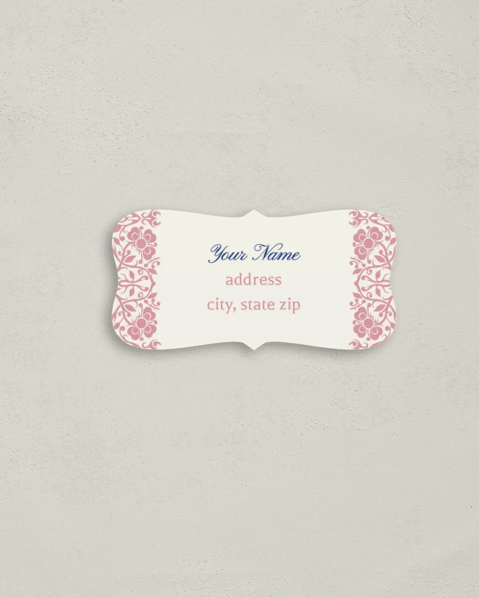 This is a 3" x 1½" Return Address Label called Floral Ornament printed in full color