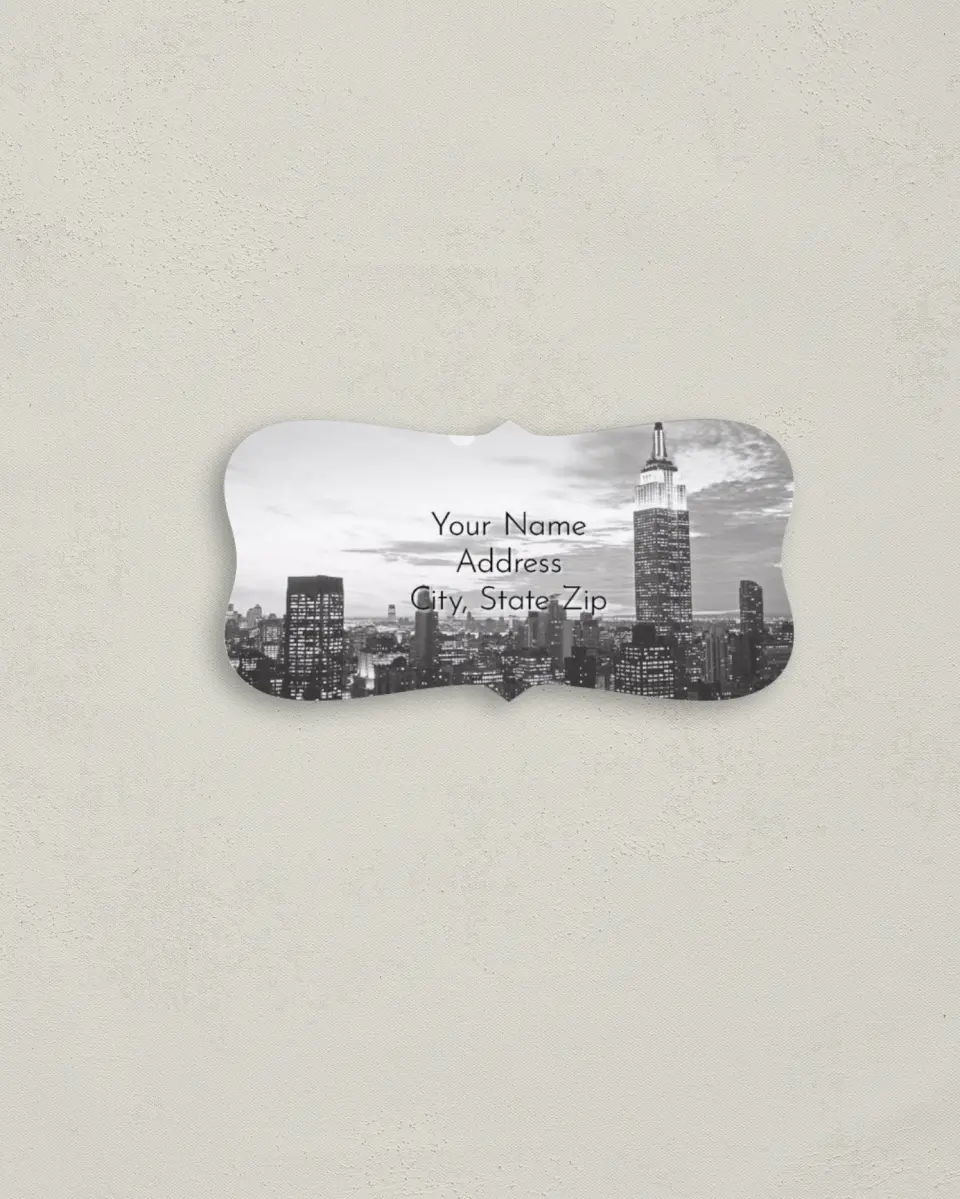 This is a 3" x 1½" Return Address Label called Classic New York printed in full color