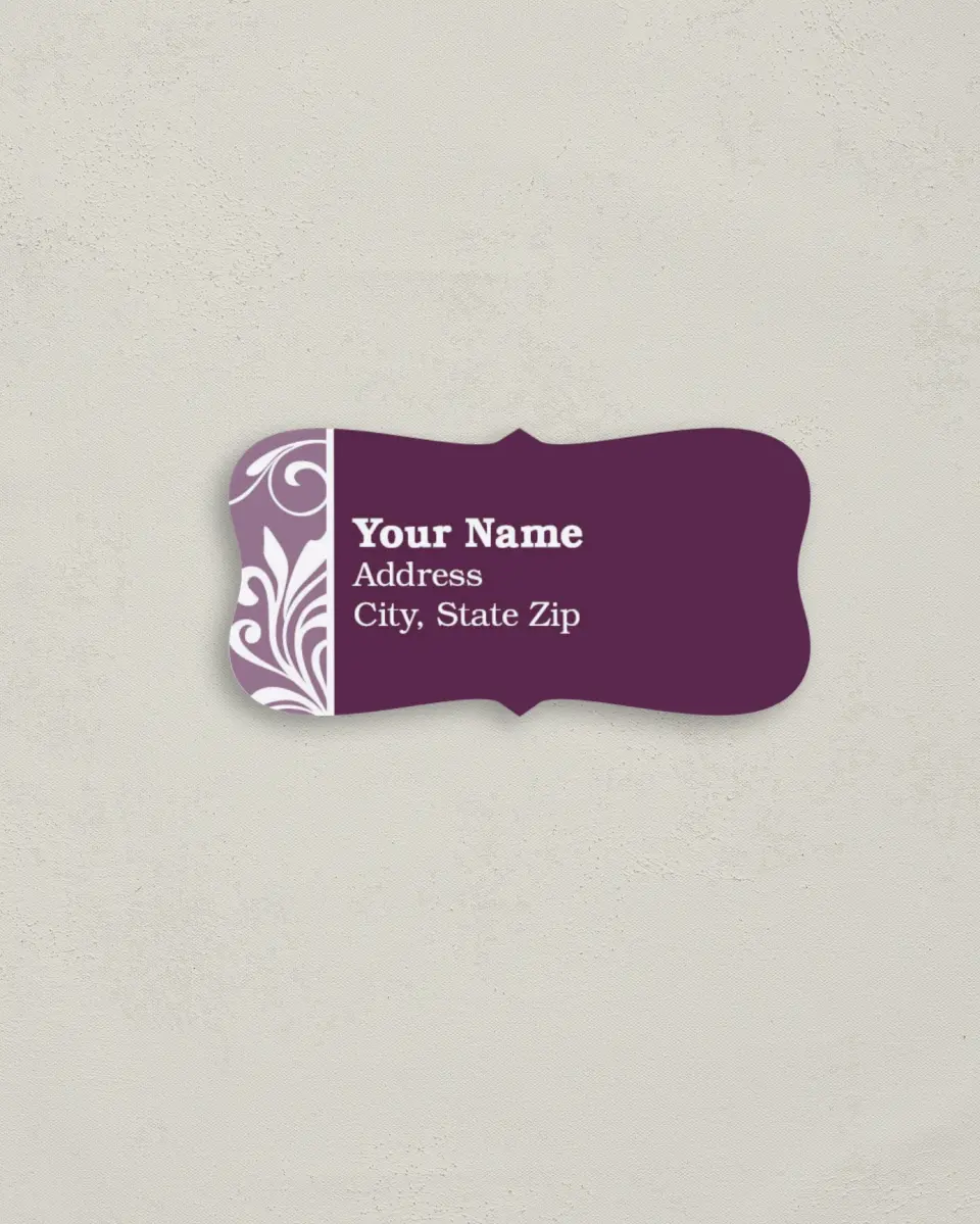 This is a 3" x 1½" Return Address Label called Alluring Affection printed in full color