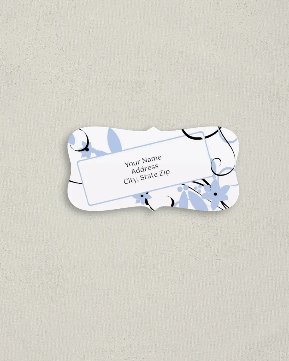 This is a 3" x 1½" Return Address Label called Floral Flourish printed in full color