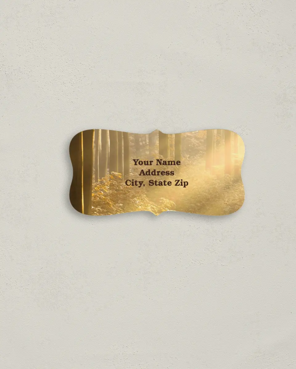 This is a 3" x 1½" Return Address Label called Carved in Love - Autumn printed in full color