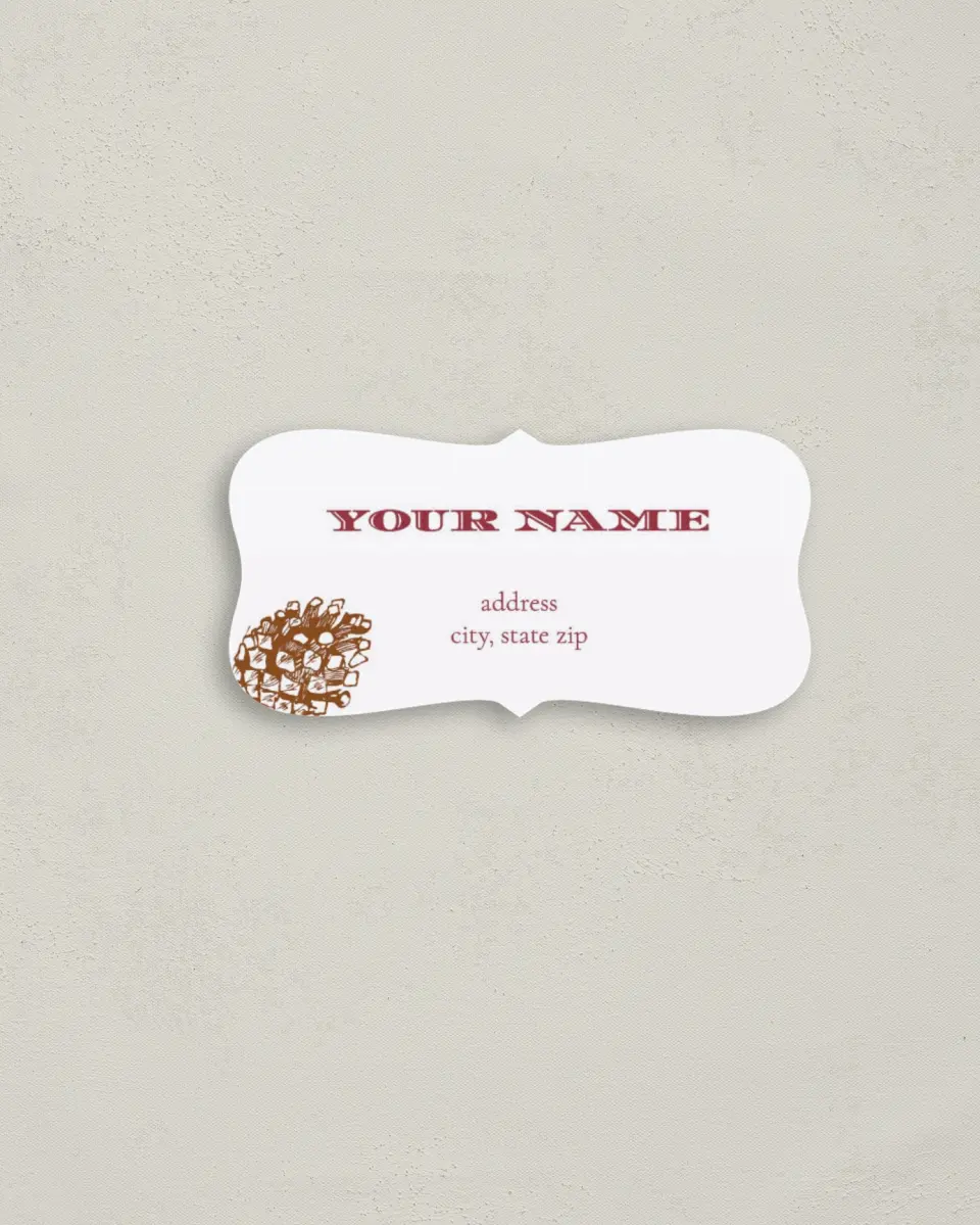 This is a 3" x 1½" Return Address Label called Evergreen Christmas printed in full color