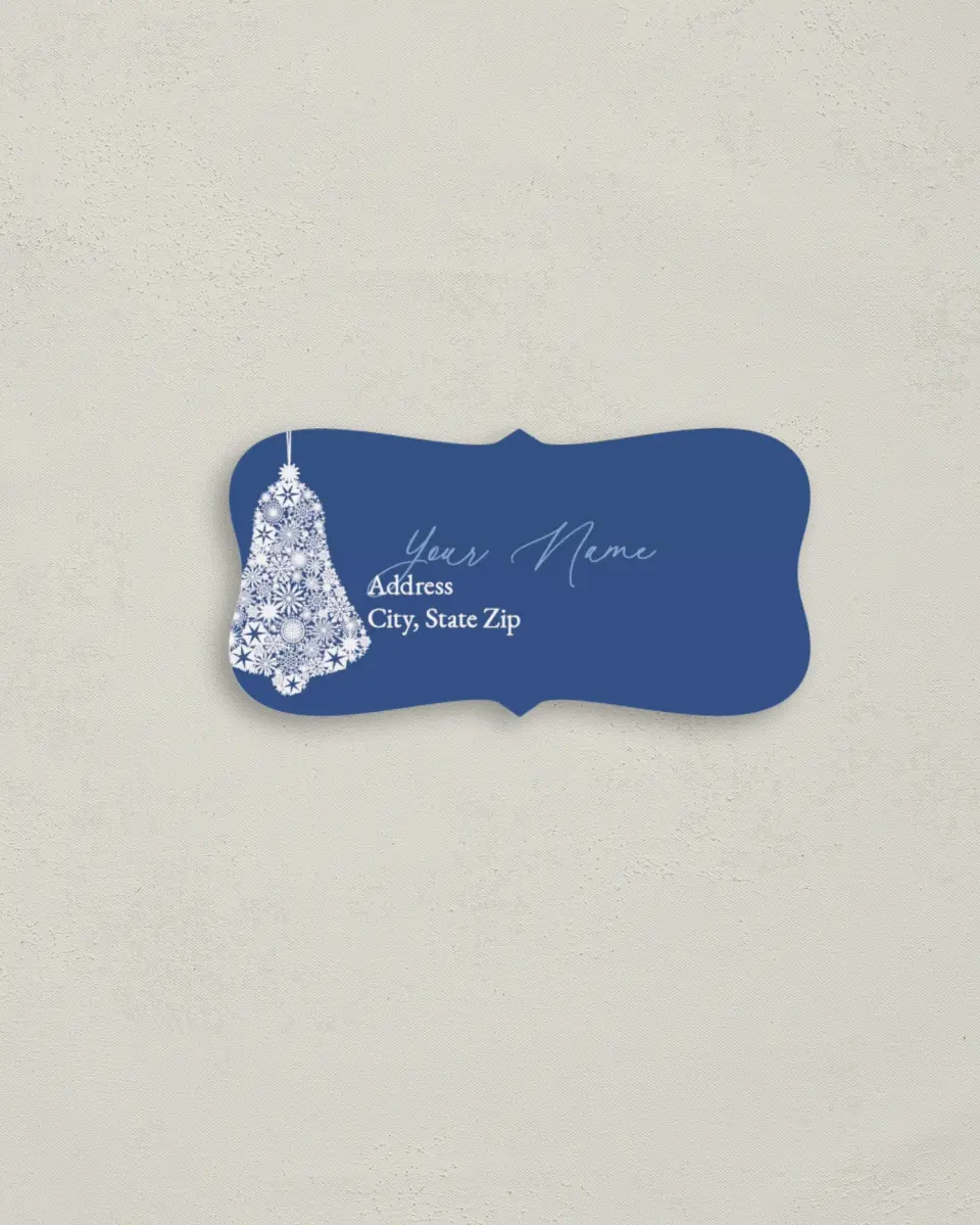 This is a 3" x 1½" Return Address Label called Christmas Bell printed in full color