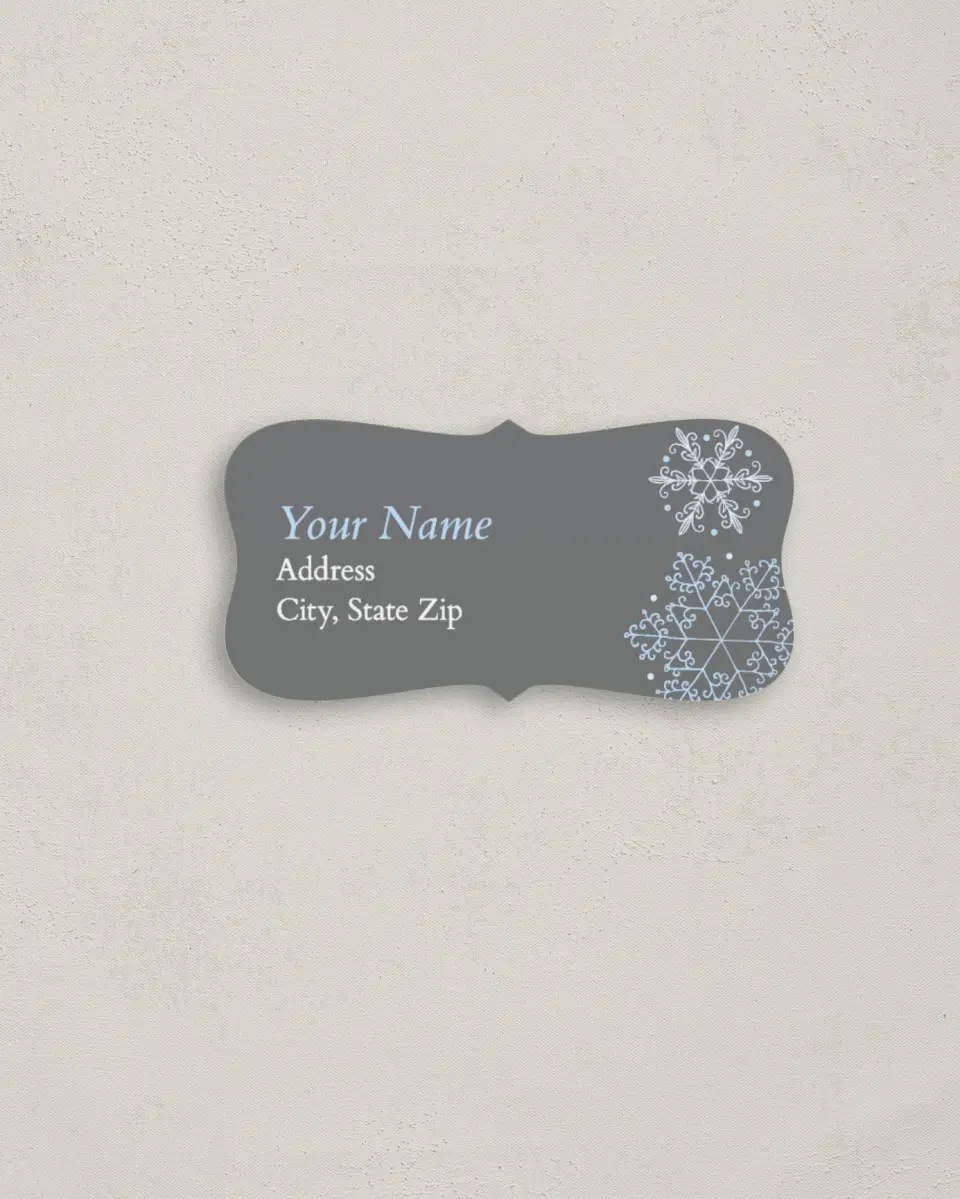 This is a 3" x 1½" Return Address Label called Seasonal Snowflake printed in full color