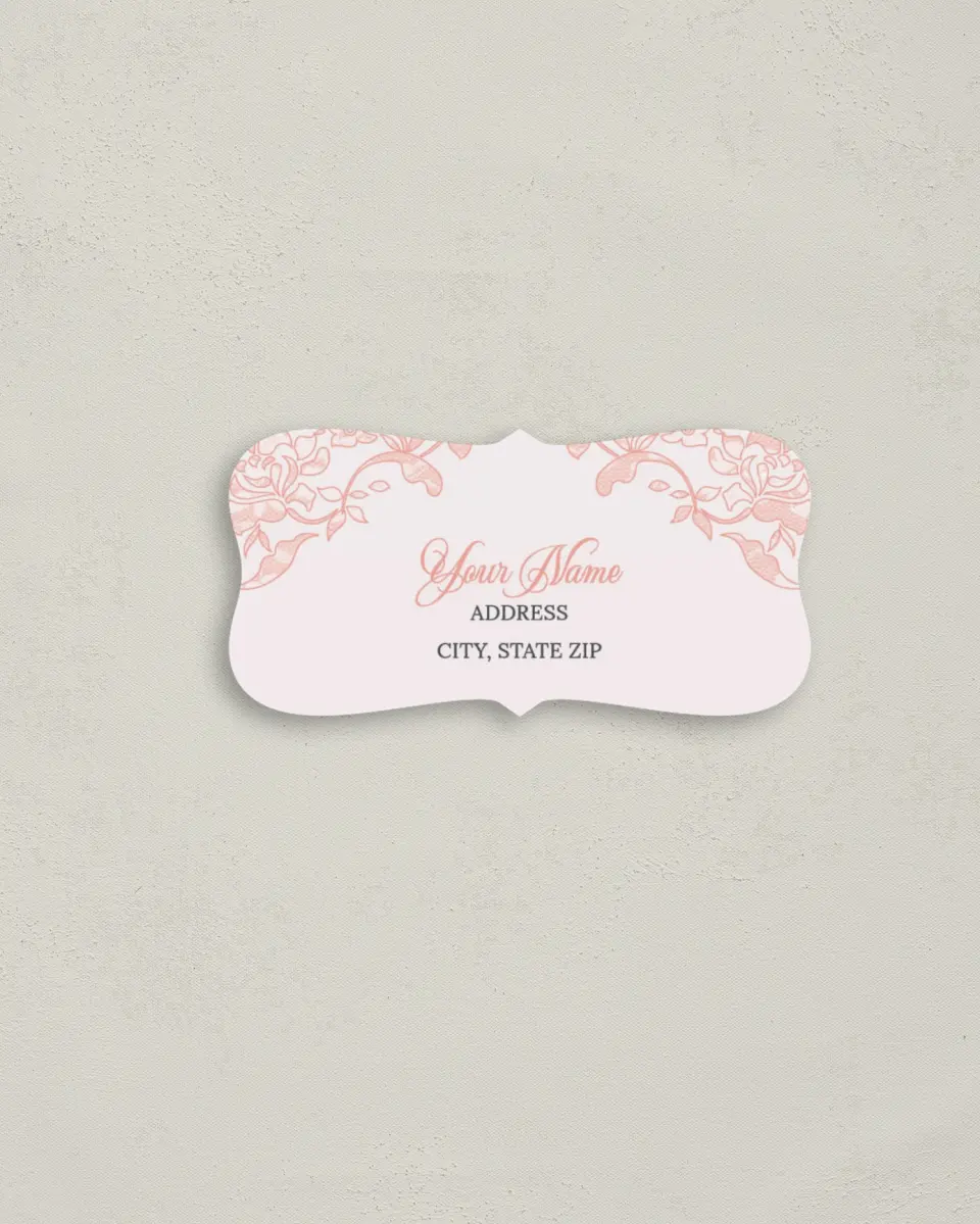 This is a 3" x 1½" Return Address Label called Vintage Applique printed in full color