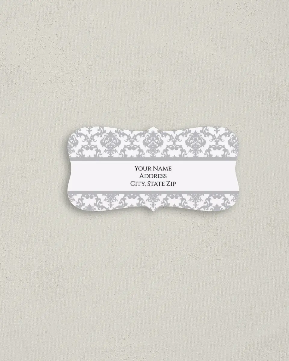 This is a 3" x 1½" Return Address Label called Damask Elegance printed in full color