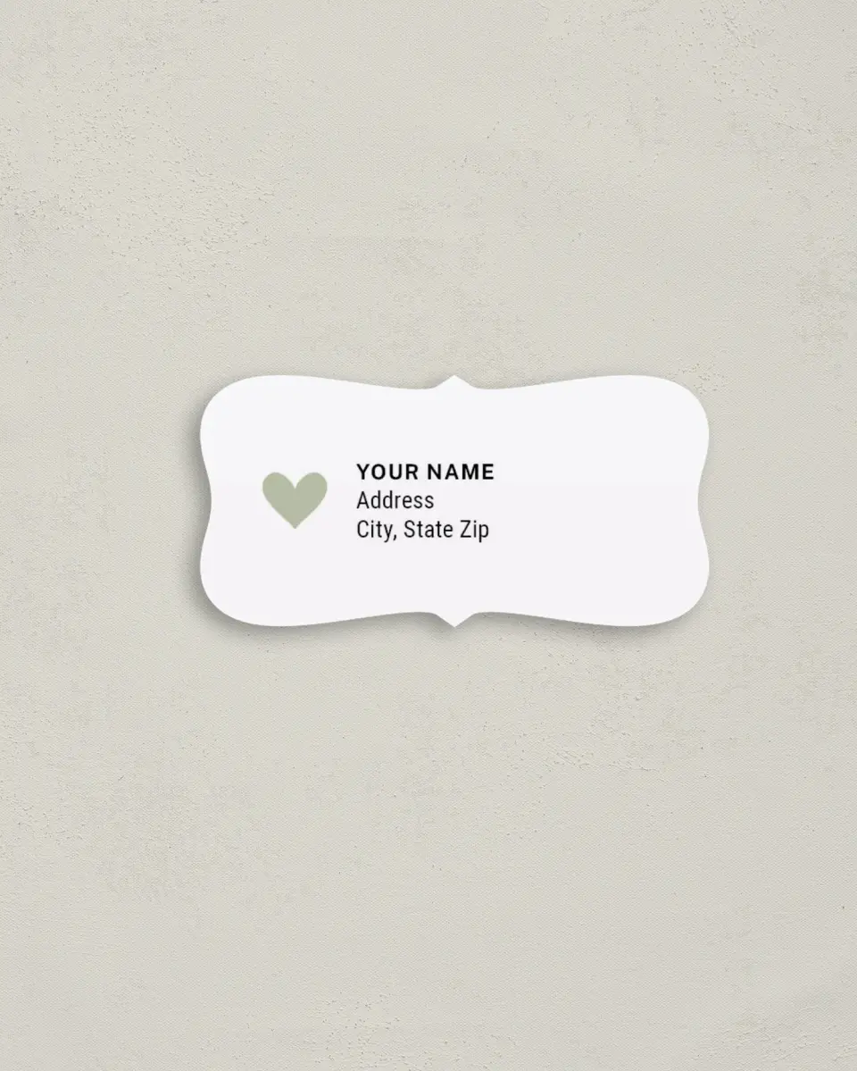 This is a 3" x 1½" Return Address Label called Modern Typography printed in full color