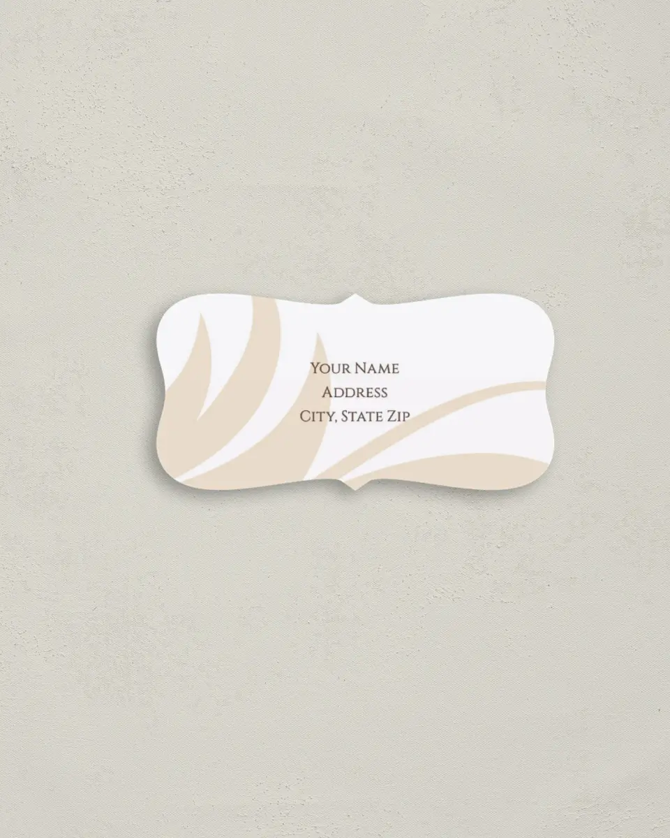 This is a 3" x 1½" Return Address Label called Whispering Feather printed in full color
