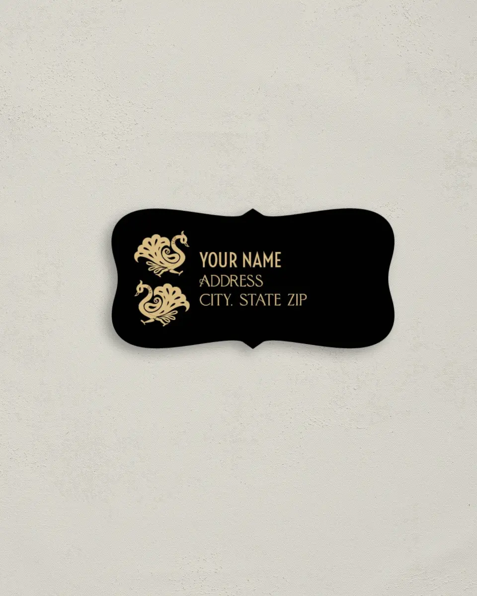 This is a 3" x 1½" Return Address Label called Deco Glam printed in full color