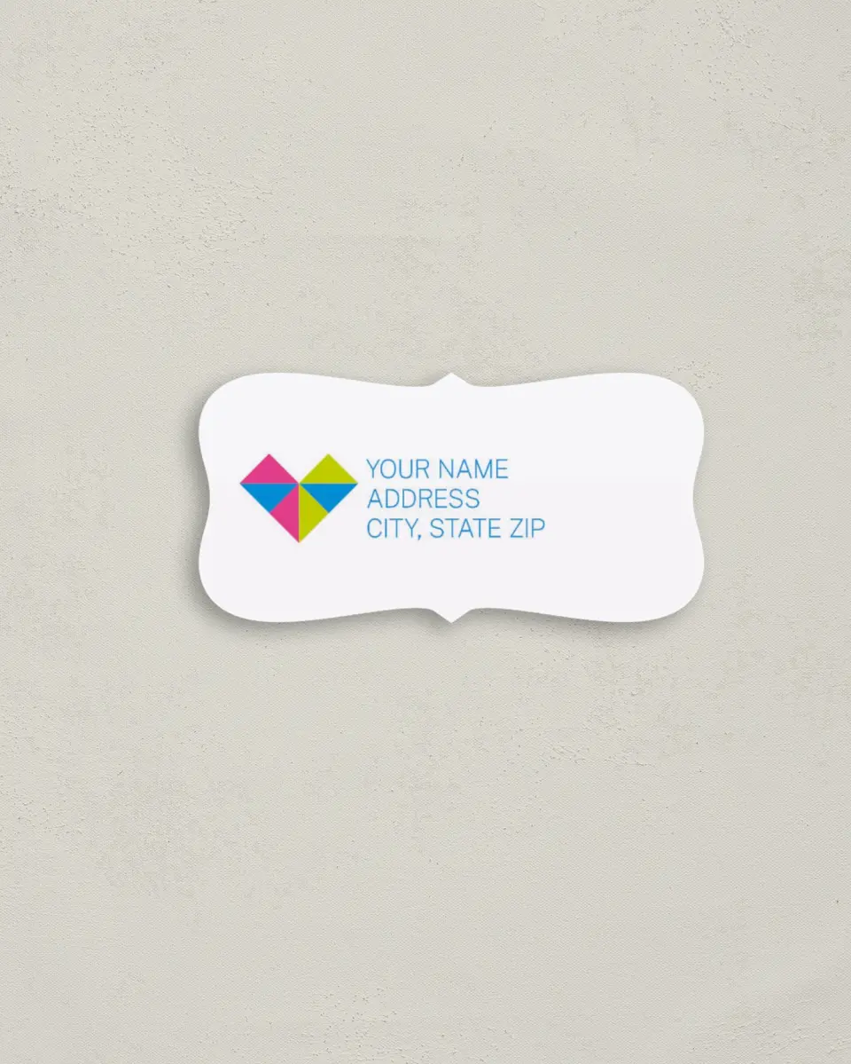 This is a 3" x 1½" Return Address Label called Flirty Neon printed in full color