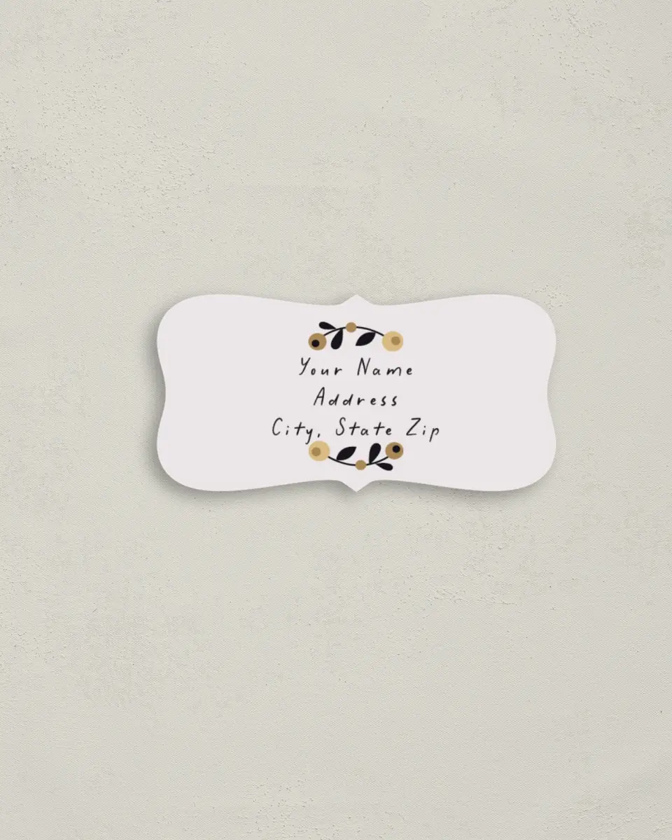 This is a 3" x 1½" Return Address Label called An Autumn Affair printed in full color