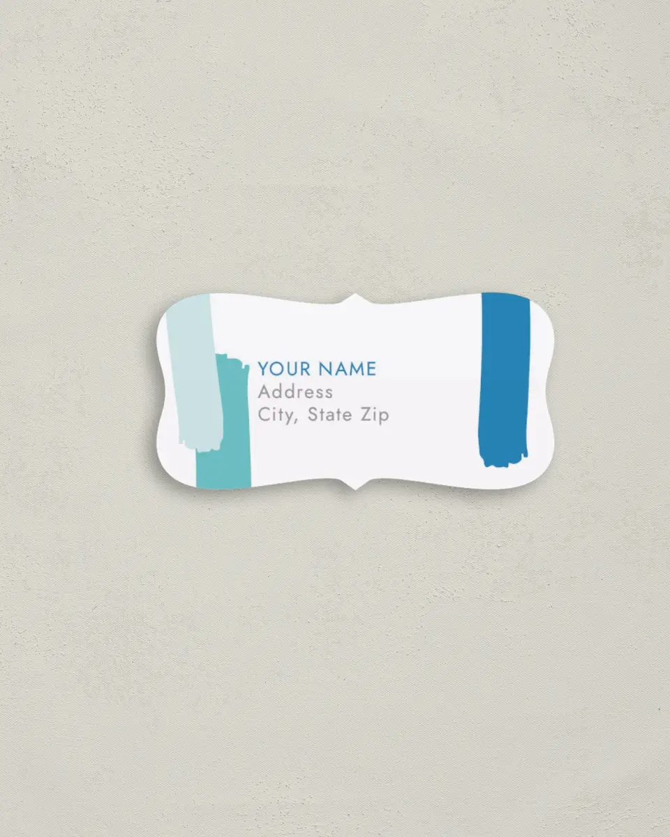 This is a 3" x 1½" Return Address Label called Making Waves printed in full color