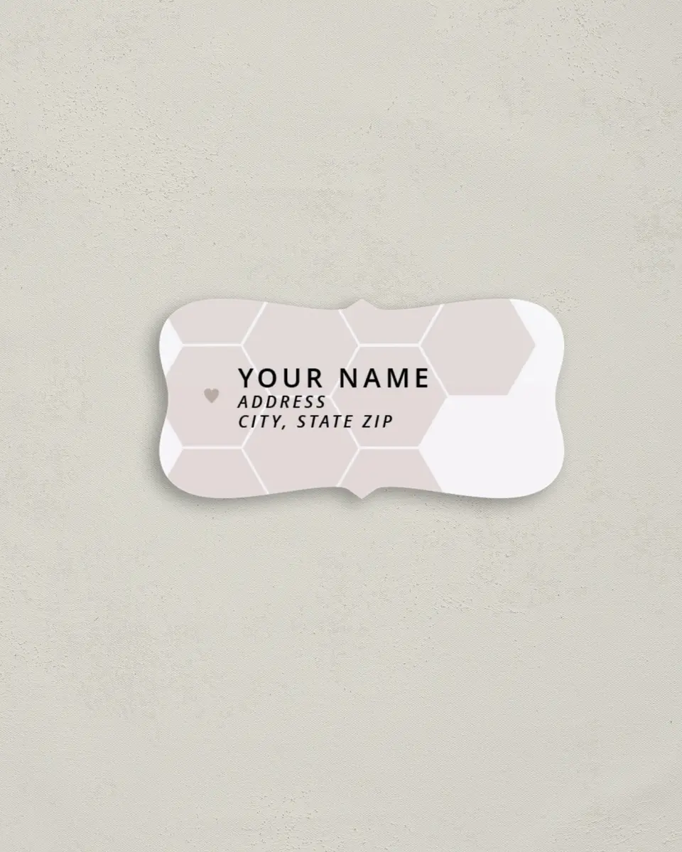 This is a 3" x 1½" Return Address Label called Honeycomb Sweetness printed in full color