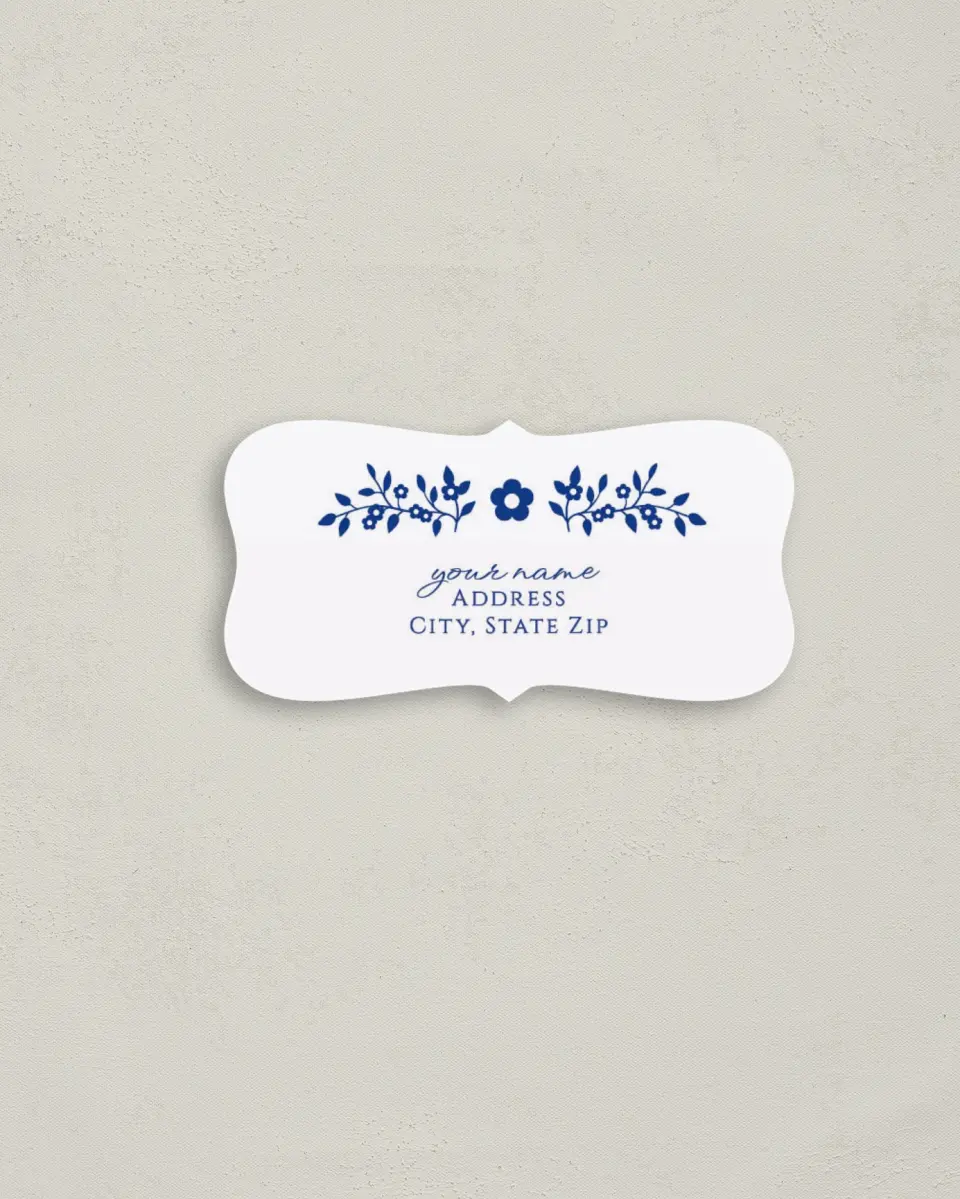 This is a 3" x 1½" Return Address Label called Secret Garden printed in full color