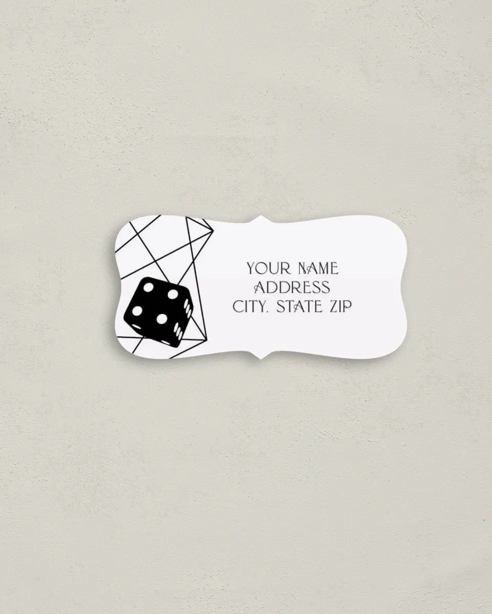 This is a 3" x 1½" Return Address Label called Upscale Vegas printed in full color
