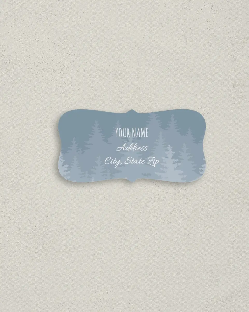 This is a 3" x 1½" Return Address Label called Woodland Wishes printed in full color