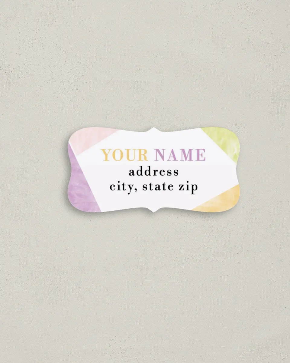 This is a 3" x 1½" Return Address Label called Be Happy! printed in full color