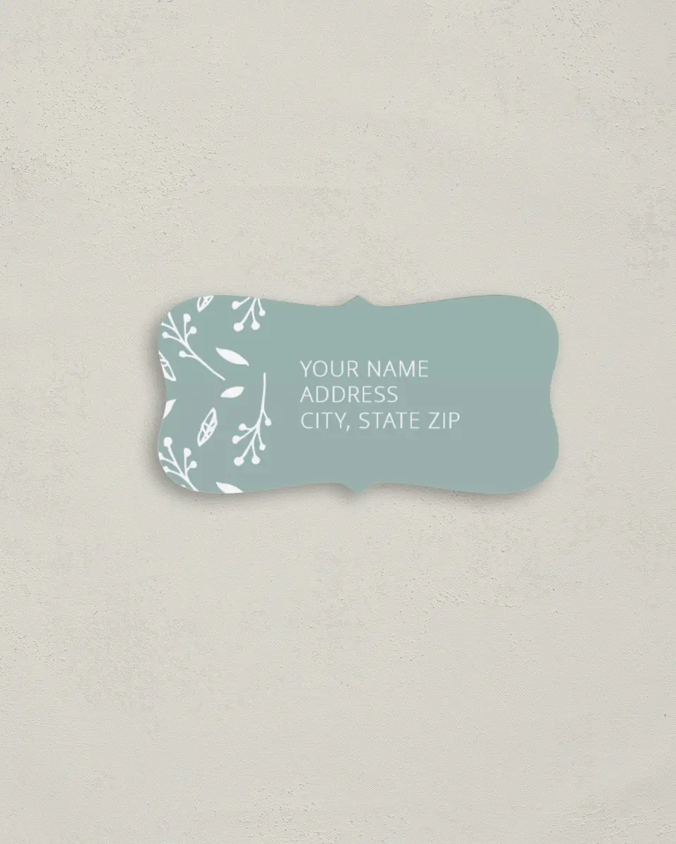 This is a 3" x 1½" Return Address Label called This Joyful Day printed in full color