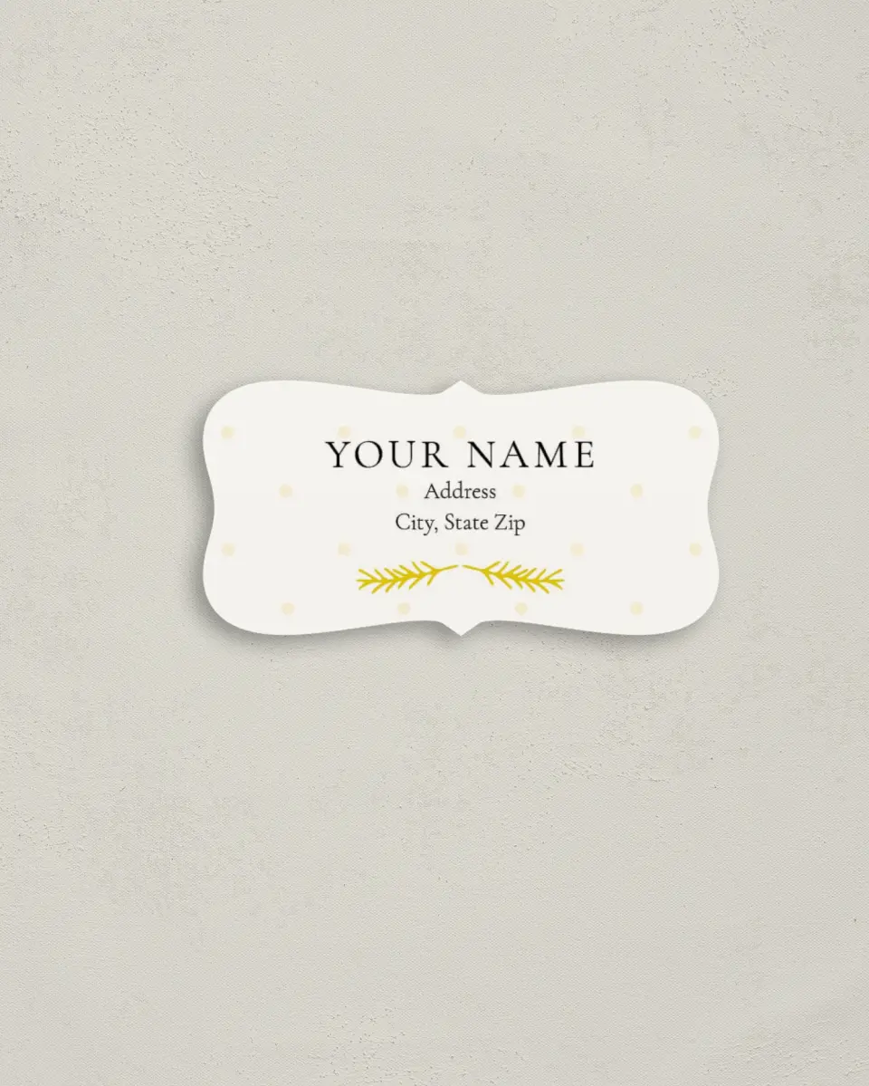 This is a 3" x 1½" Return Address Label called Sweet Leaves printed in full color