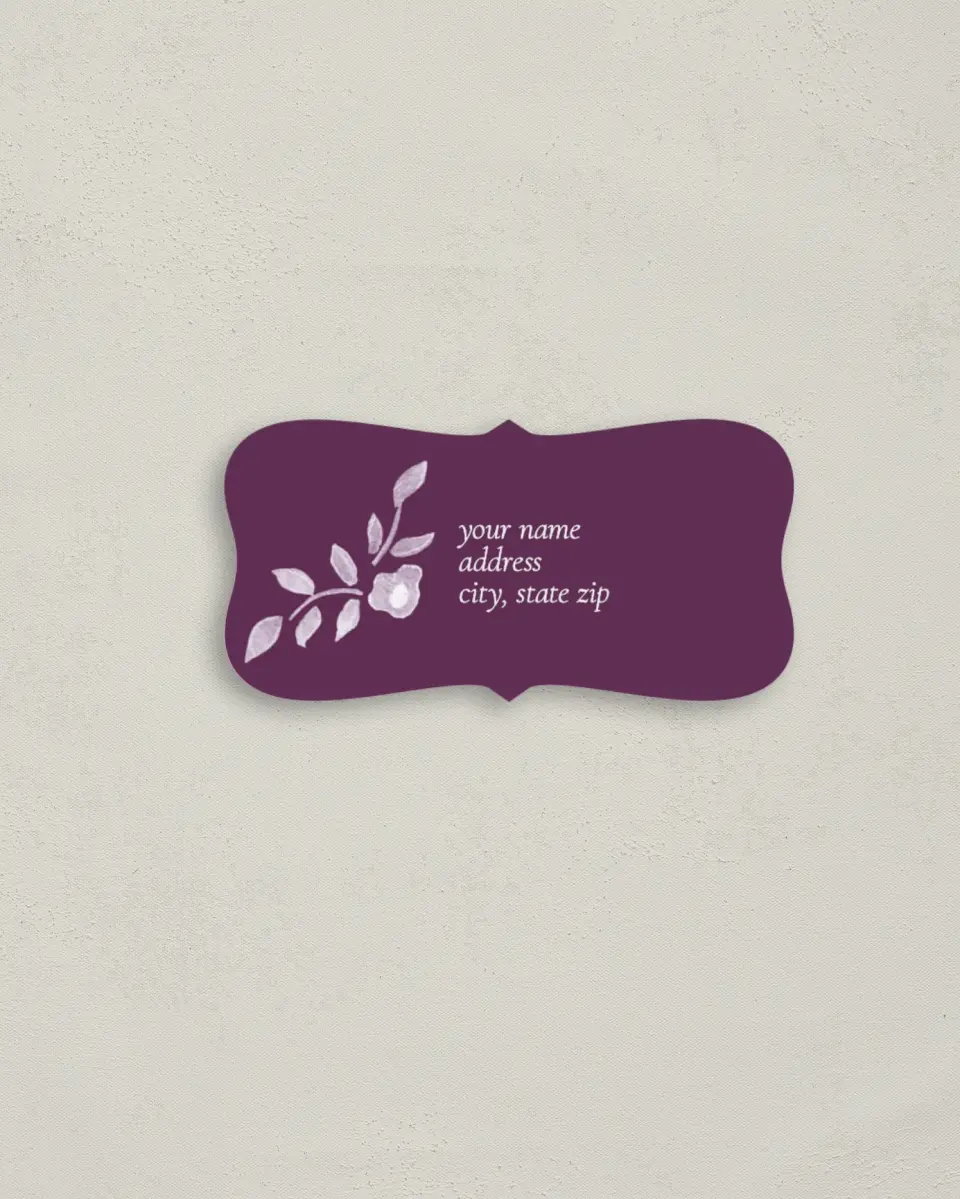This is a 3" x 1½" Return Address Label called Painterly Love printed in full color