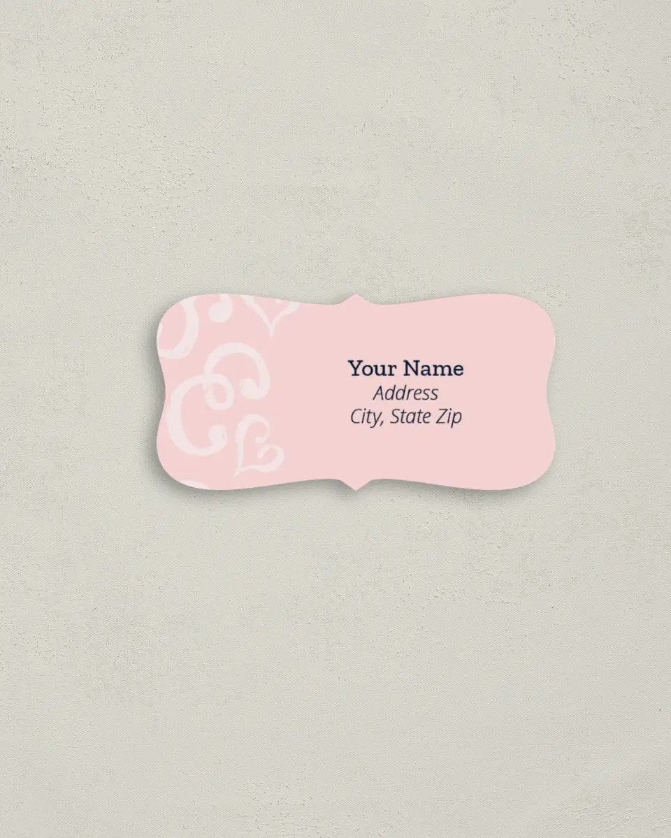 This is a 3" x 1½" Return Address Label called Love Letters printed in full color