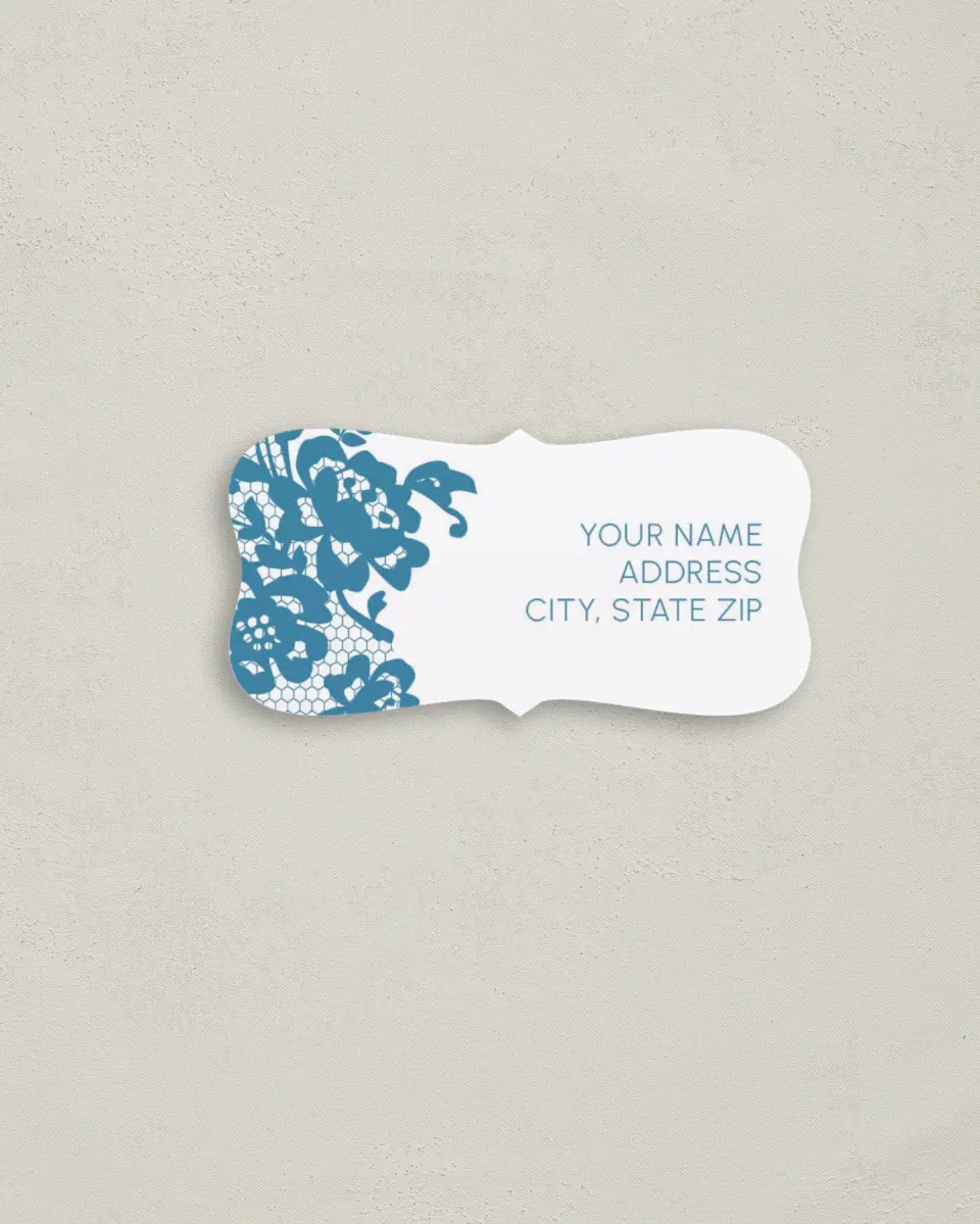 This is a 3" x 1½" Return Address Label called Modern Lace printed in full color
