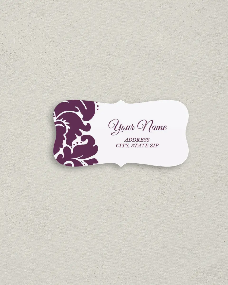 This is a 3" x 1½" Return Address Label called Forever Exquisite printed in full color