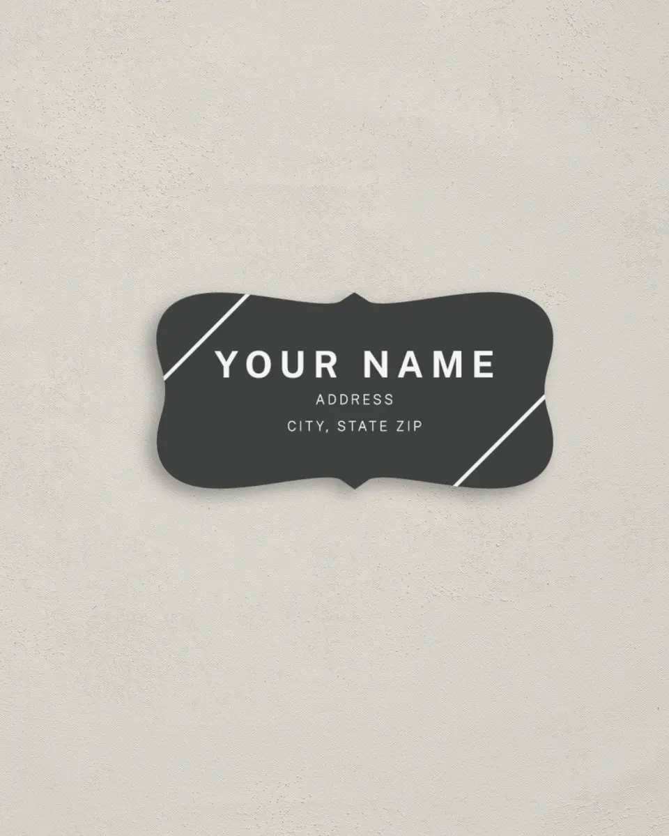 This is a 3" x 1½" Return Address Label called Minimal Mod printed in full color