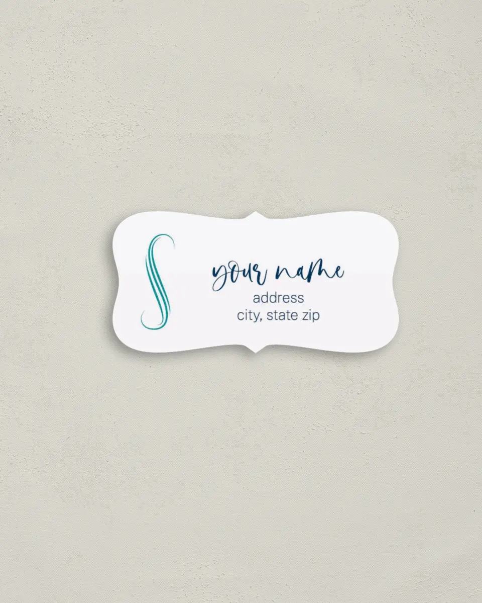 This is a 3" x 1½" Return Address Label called Beyond the Shore printed in full color
