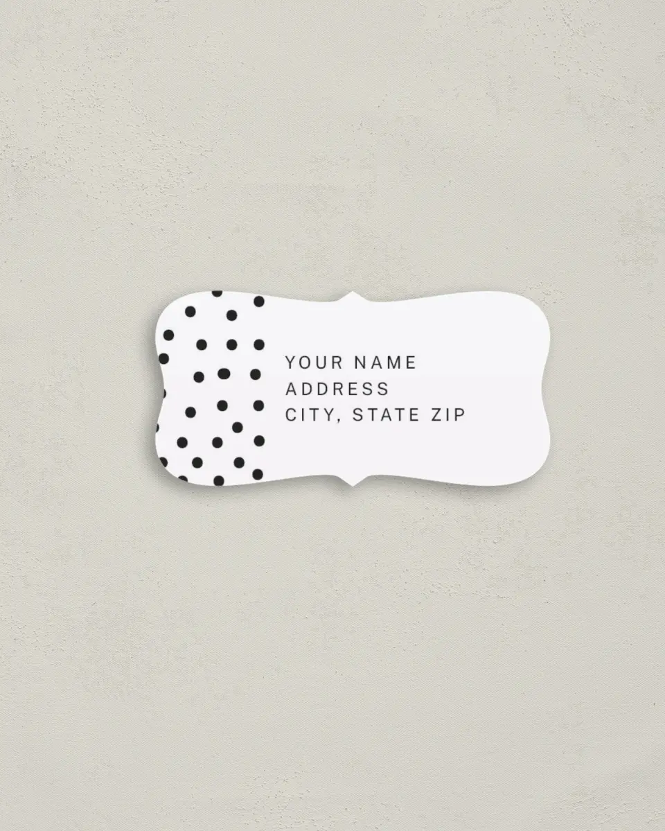 This is a 3" x 1½" Return Address Label called Pop of Dots printed in full color