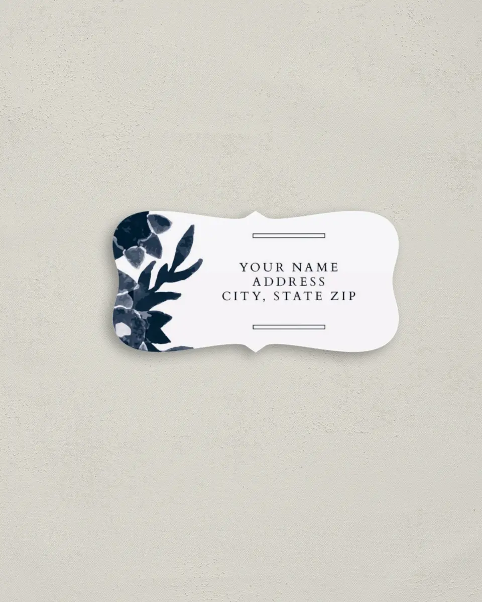 This is a 3" x 1½" Return Address Label called Geo Floral printed in full color