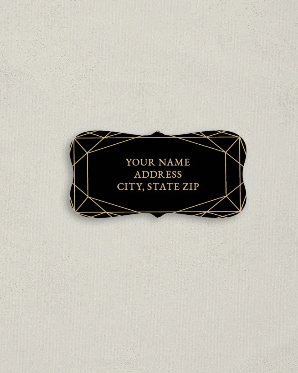This is a 3" x 1½" Return Address Label called Luxe Gem printed in full color
