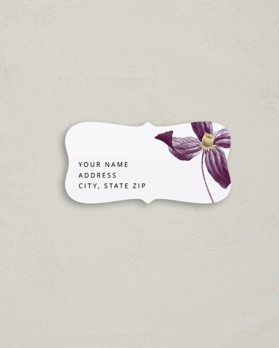 This is a 3" x 1½" Return Address Label called Garden Laurel printed in full color