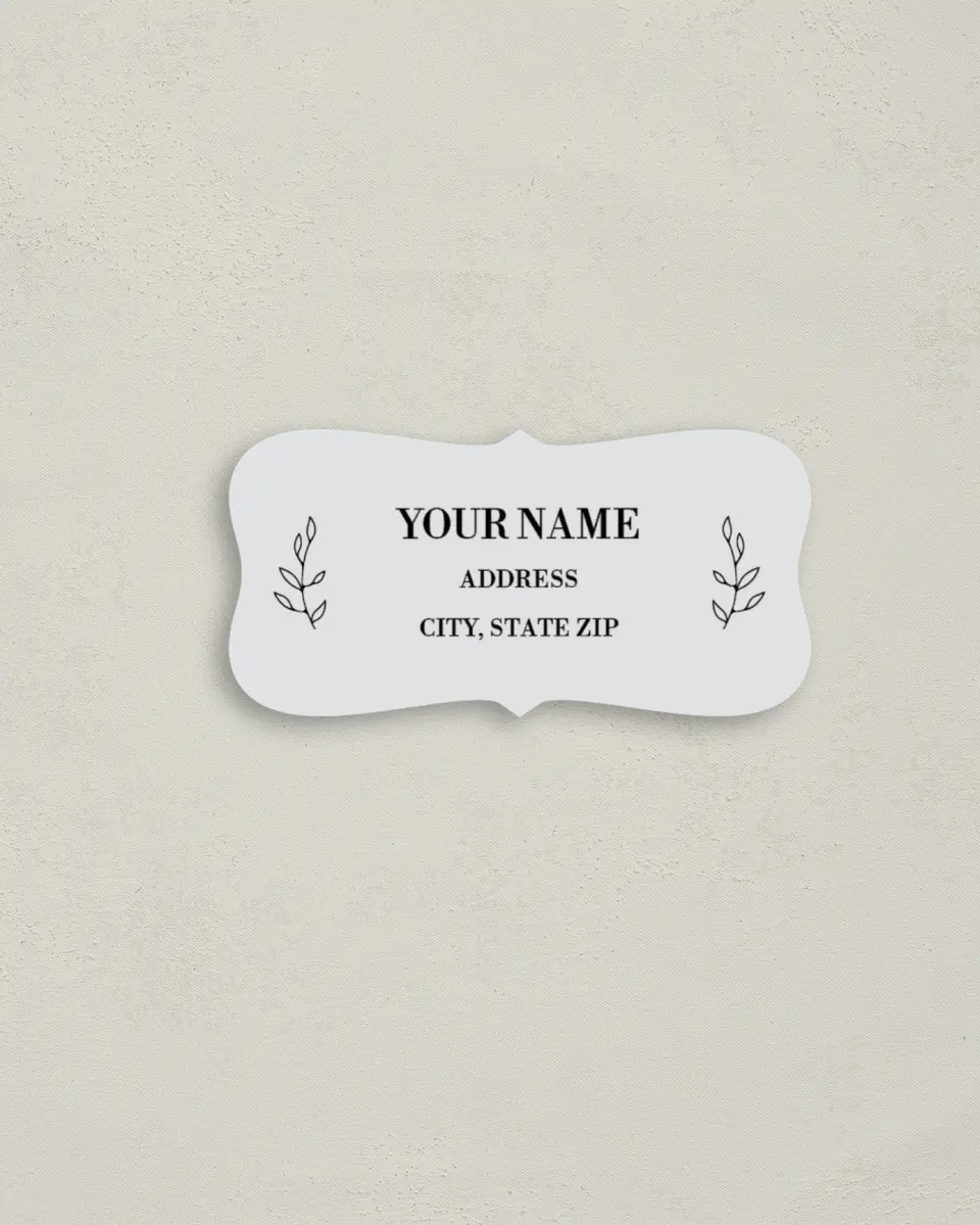 This is a 3" x 1½" Return Address Label called Naturally Leaves printed in full color