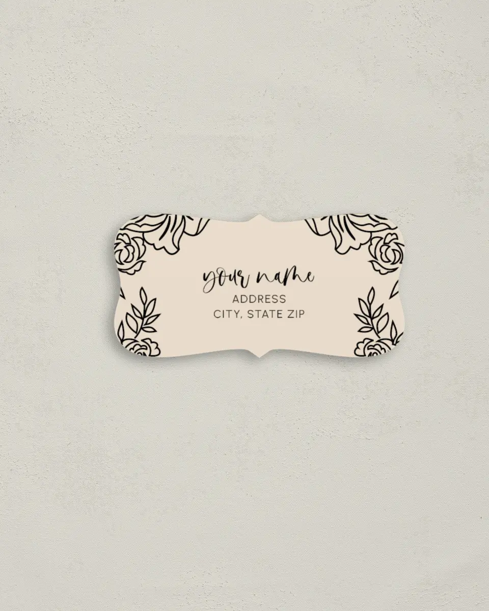This is a 3" x 1½" Return Address Label called Simple Gardens printed in full color