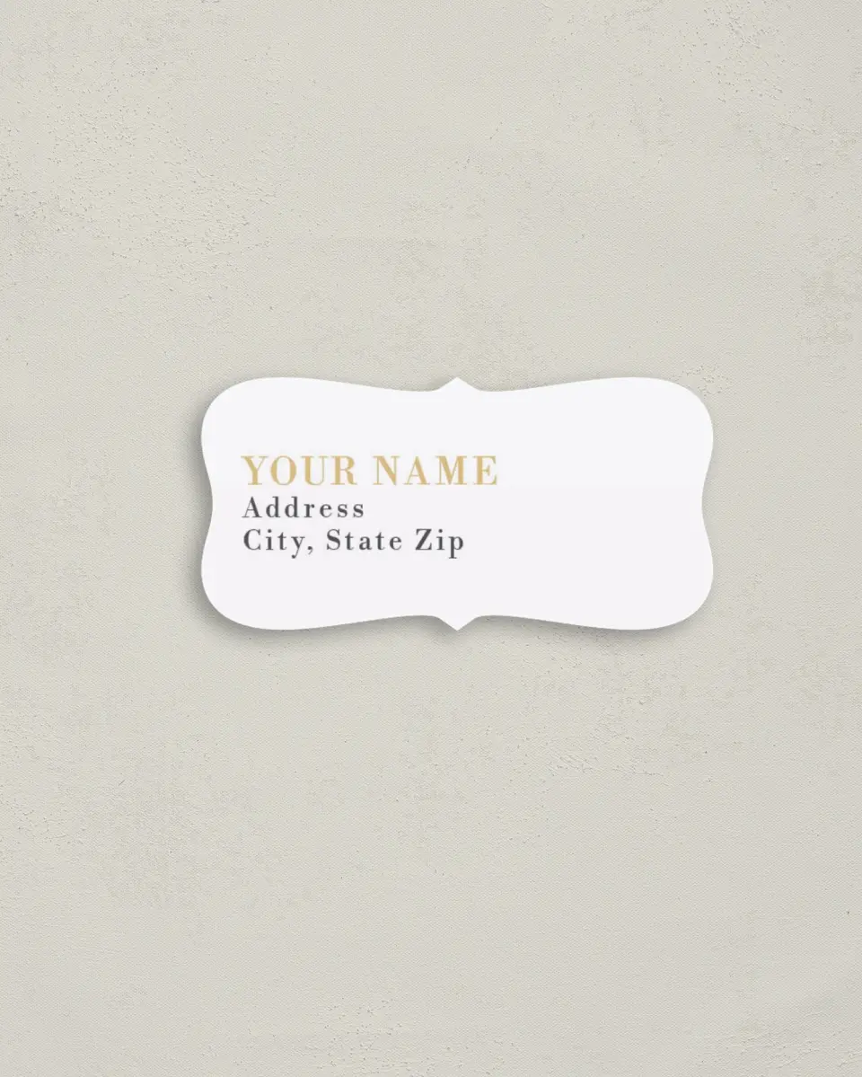 This is a 3" x 1½" Return Address Label called Etched Elegance printed in full color