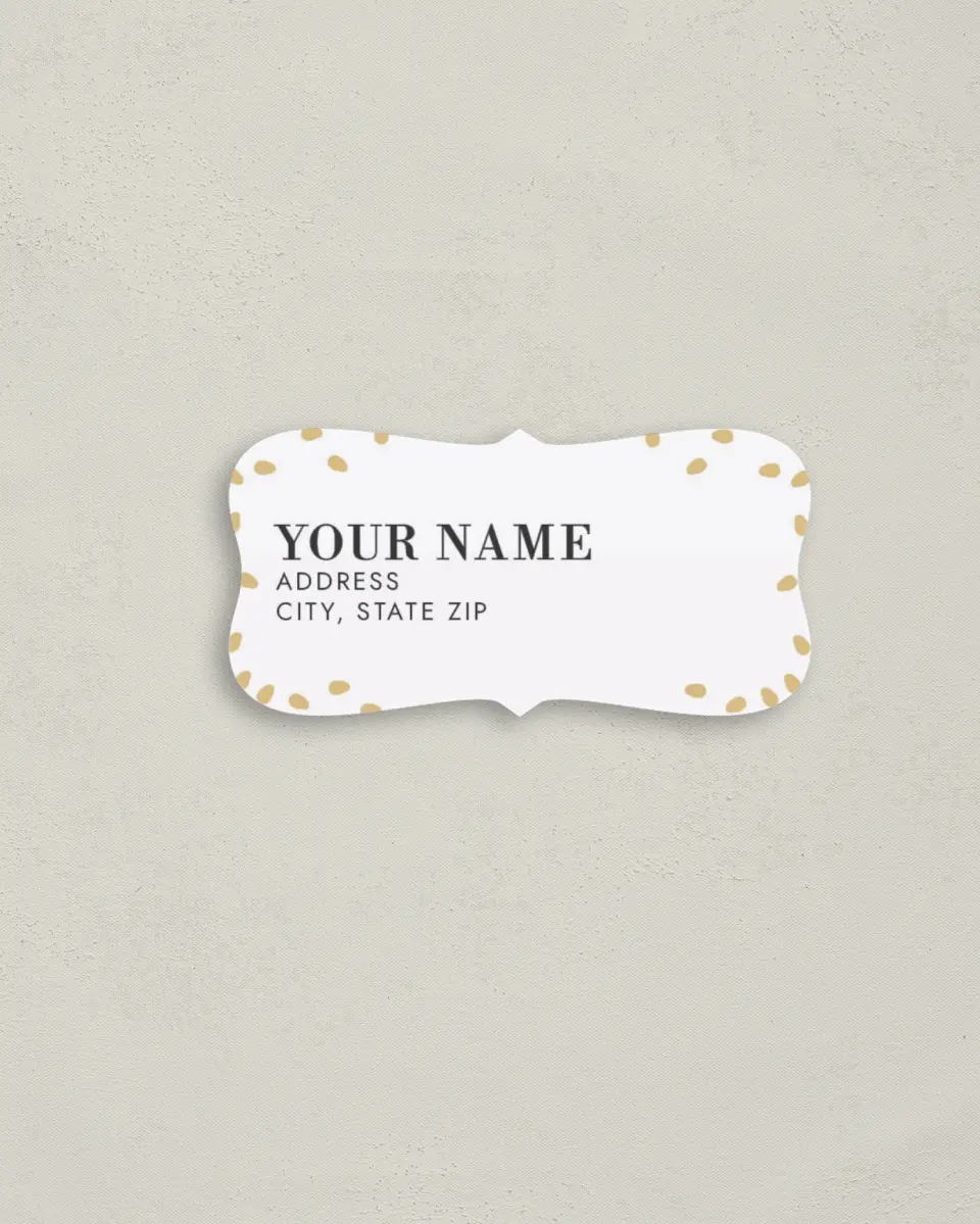 This is a 3" x 1½" Return Address Label called Gilded Laurels printed in full color
