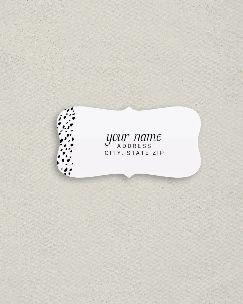 This is a 3" x 1½" Return Address Label called Simply Sprinkled printed in full color