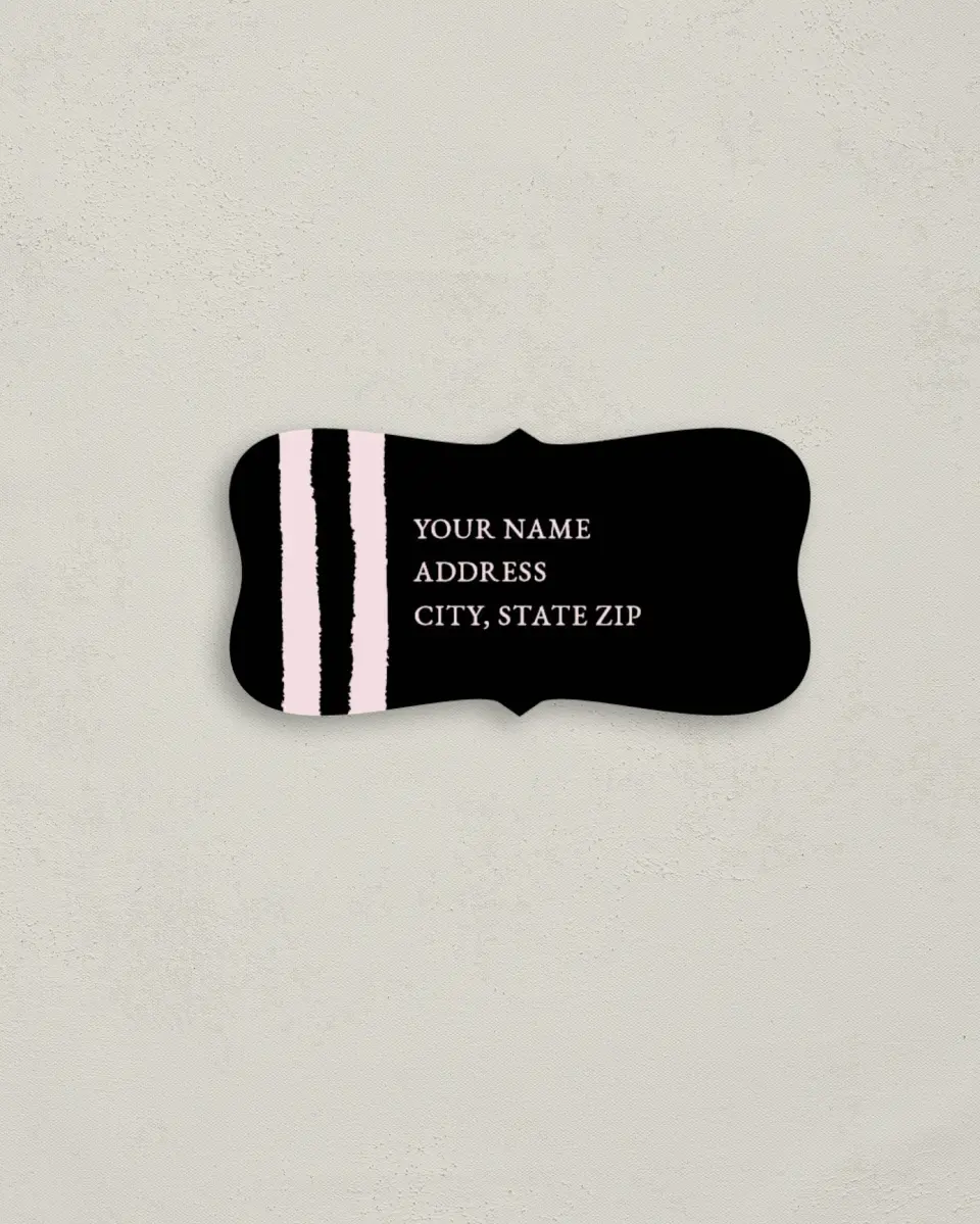 This is a 3" x 1½" Return Address Label called Sweetened Stripes printed in full color